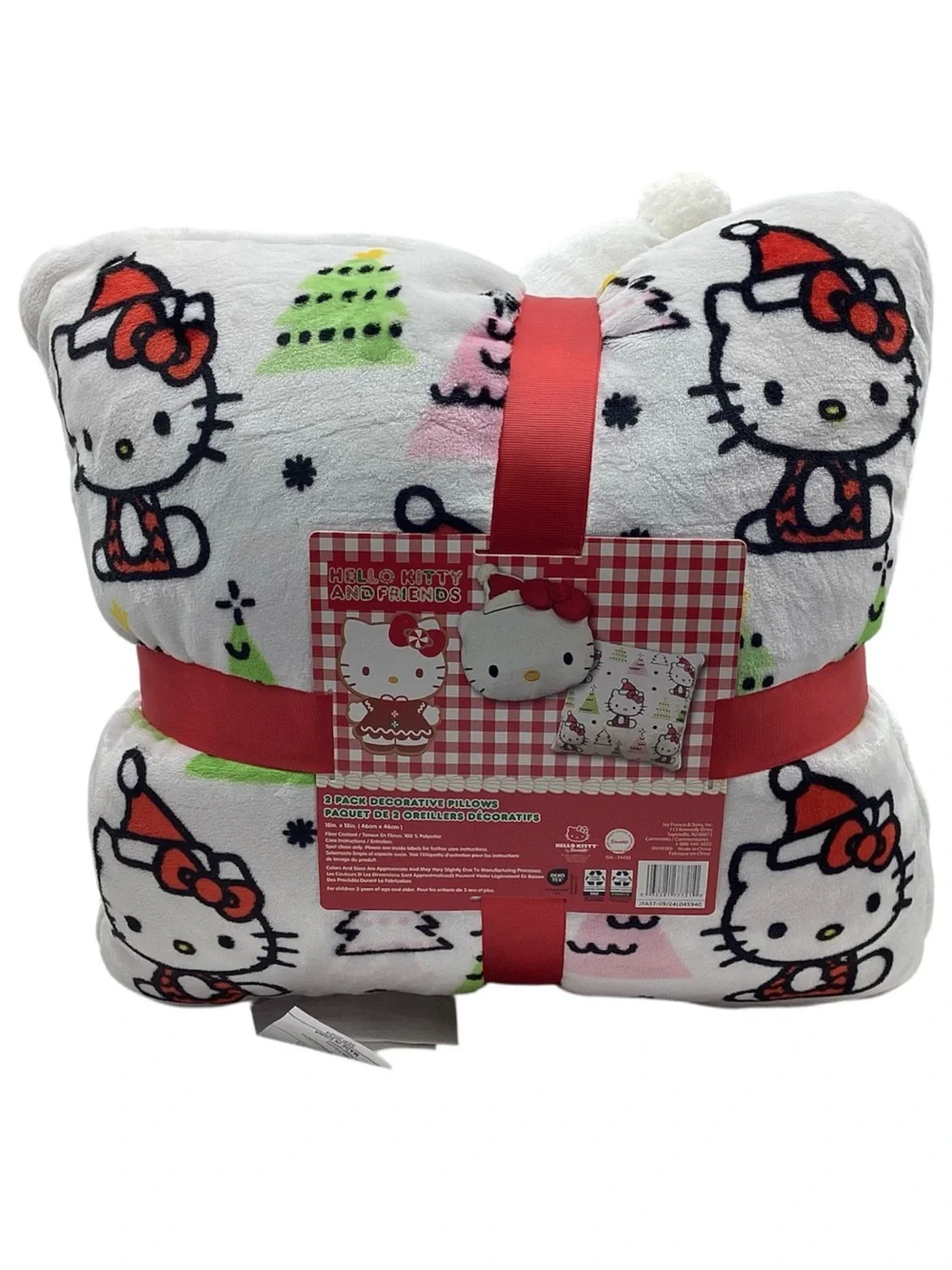 Hello Kitty Sanrio 2 pk. Square Pillow with Shaped Head Pillow Set (NWT)